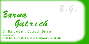 barna gulrich business card
